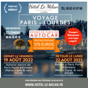 PARIS-LOURDES AUGUST 19 TO 22, 2022